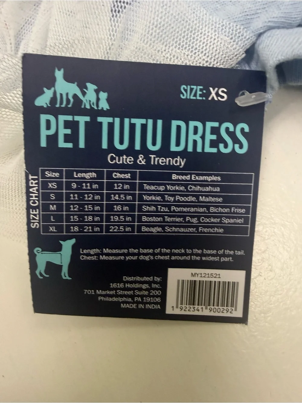 Queen Bee Light Blue Pet Tutu Dress by